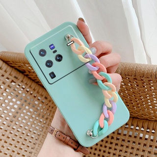 เคสโทรศัพท์มือถือ วีโว่ VIVO X80 X70 Pro 5G 2022 New Handphone Casing Housing with Rainbow Chain Cellphone Case TPU Silicone Back Cover VIVOX80 X80Pro