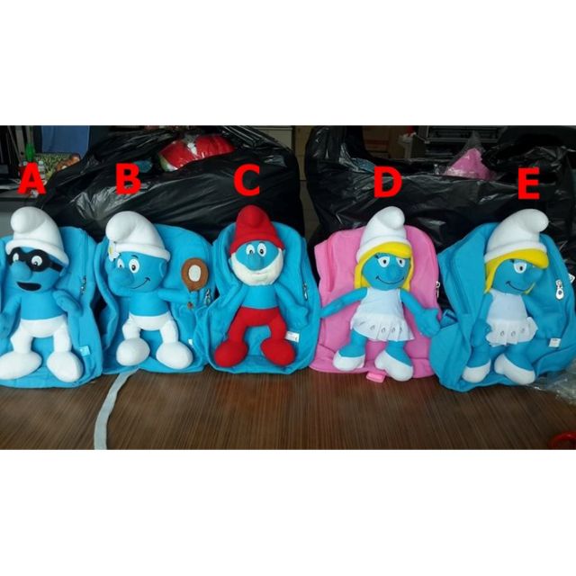 PLUSH BAG 3D SMURFS (A,B,C,D,E)