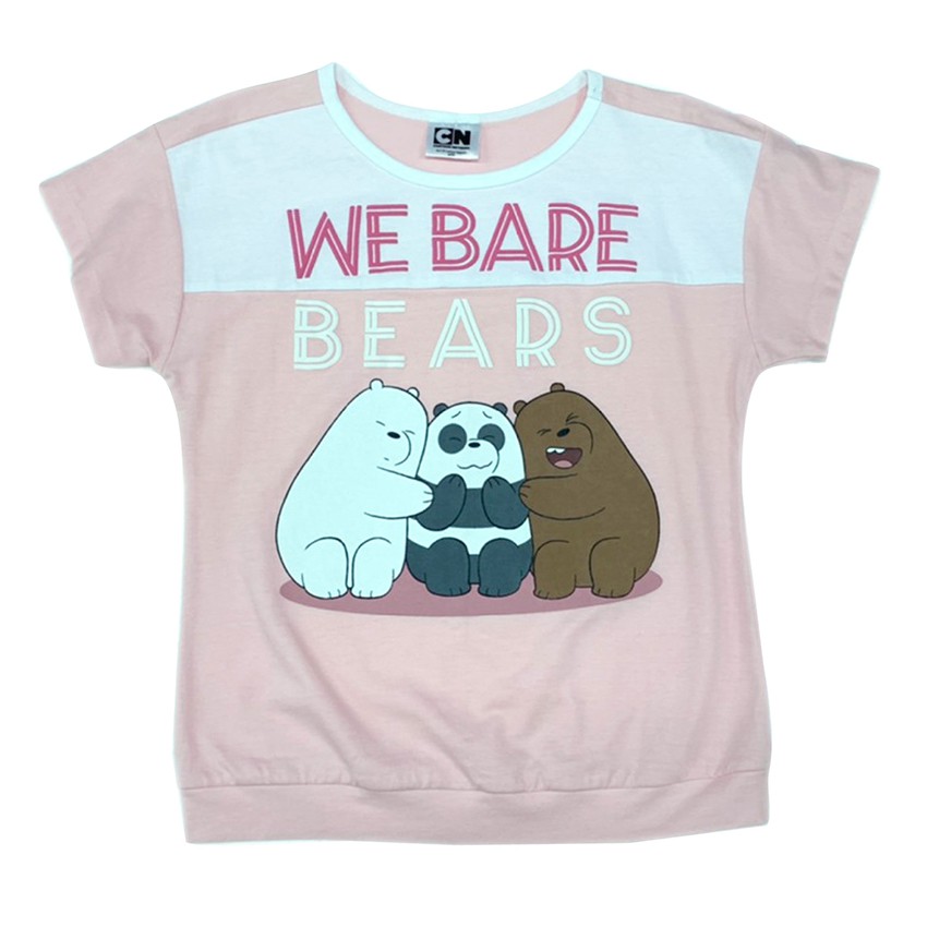 ส่งฟรี CHARACTER เสื้อยืดแขนสั้นเด็กผู้หญิง รุ่น KGYR1PM14P ลาย WE BARE BEARS สีชมพู 9 เก็บเงินปลายทาง