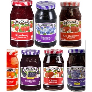 Smuckers แยมผลไม้ สมัคเกอร์ รส สตรอเบอร์รี่ ราสเบอร์รี่ ส้ม แบล็กเบอร์รี่ เชอร์รี่ บลูเบอร์รี่ และองุ่น ขนาด 340 g