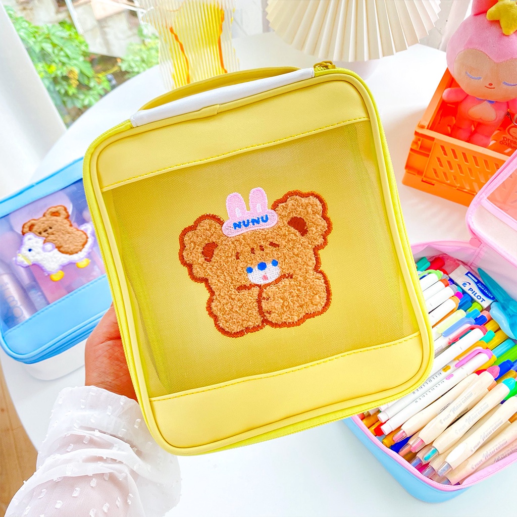 (พร้อมส่ง) Bentoy กระเป๋าดินสอขนาดใหญ่ จุได้ 80 แท่ง รุ่นหมี NUNU กล่องดินสอ กระเป๋าดินสอ หูหิ้ว กระเป๋าอเนกประสงค์