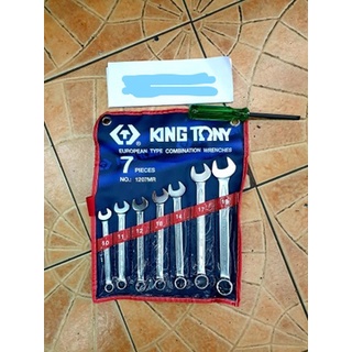 Kingtony 1207mr ประแจแหวนข้างปากตาย 7ตัวชุด (10-19มิล)