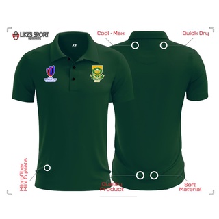 เสื้อโปโลแขนสั้น ลายทีมรักบี้แอฟริกาใต้ Springboks WC France 2023 DX1 สําหรับผู้ชาย