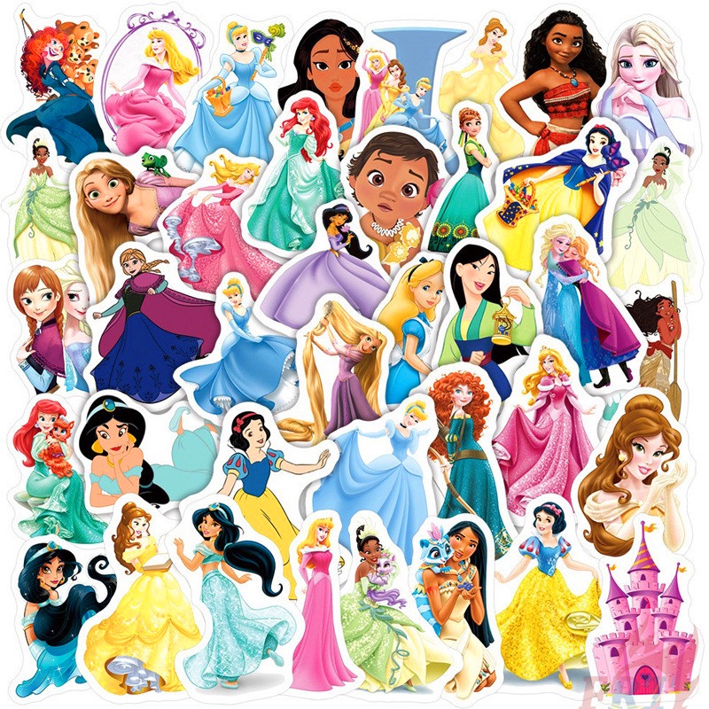 ❉ สติกเกอร์ D-Cartoon Princess Series 02 สําหรับติดตกแต่ง ❉ สติกเกอร์ ลายสเก็ตบอร์ด Doodle DIY สําหรับตกแต่งแล็ปท็อป 50 ชิ้น ต่อชุด