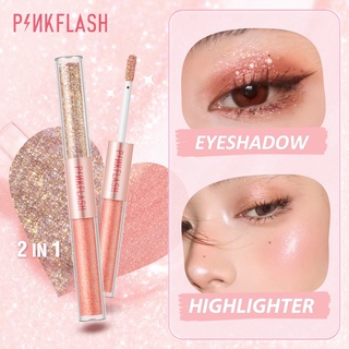 Pinkflash 2 In 1 อายแชโดว์เนื้อลิขวิดเนื้อเหลวกันน้ําน้ําหนักเบา