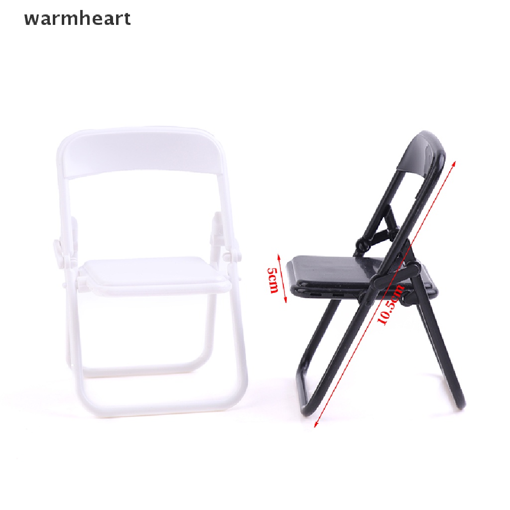 (warmheart) เก้าอี้จิ๋ว 1:12 แบบพับได้ สําหรับตกแต่งบ้านตุ๊กตา