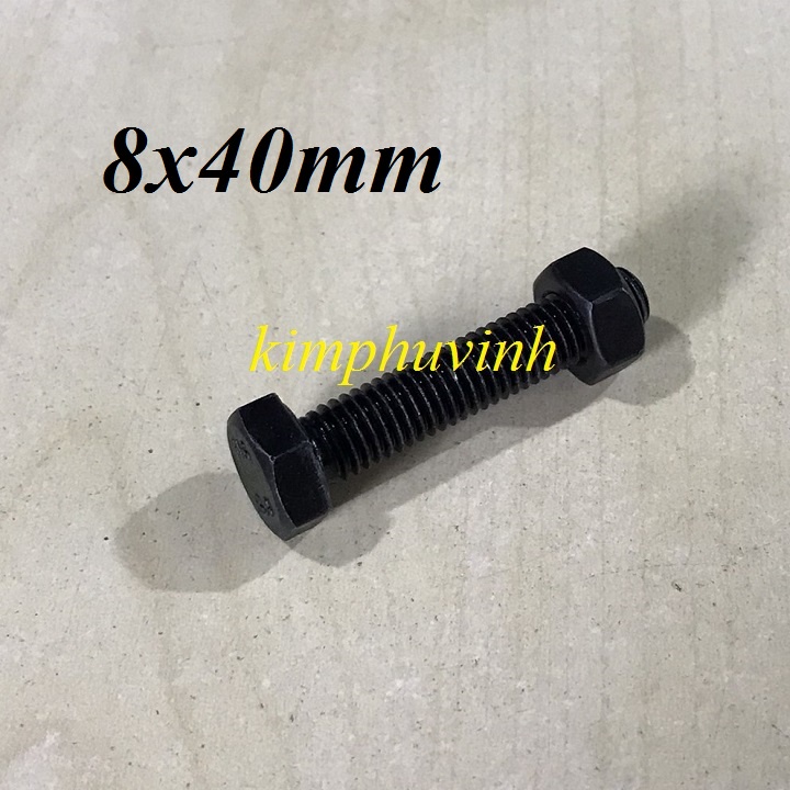 10 ชุด - 8x40mm BLACK STEEL BULONG - BLACK BULON 8.8 (BULON + CANOPY)