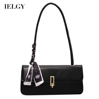 IELGY Retro fashion hand-held one-shoulder baguette popular simple lock silk scarf women