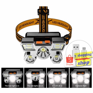 L-3031 ไฟฉายคาดหัวflashlight headlamp 5 LED Outdoor  Rechargeable usb