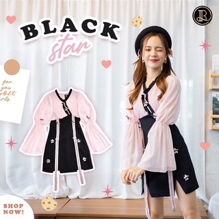 ❌SALE❌Black Star : BLT มินิเดรสแขนยาวระบาย