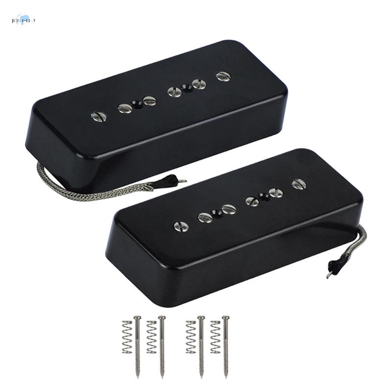 Set of Neck Bridge P90 Pickup Alnico 5 Electric Guitar Pickup Black