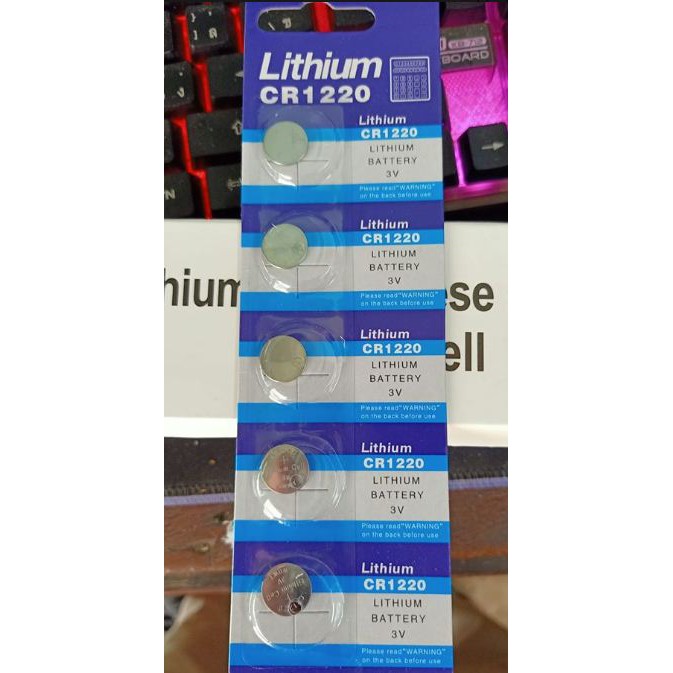 ถ่านกระดุม สำหรับบรีโทย์รถยนต์และ อื่นๆ CR1220 ราคาแผงละ 45บาท ได้ 5ก้อน เครื่องบันทึกภาพ เครื่องตอก