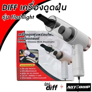 DIFF เครื่องดูดฝุ่นในรถยนต์มีไฟ LED สามารถดูดได้ทั้งเศษหิน เศษกรวด เศษทราย น้ำ ใช้ไฟรถยนต์ใช้ไฟ 120W สายไฟยาว 5  เมตร