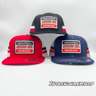 หมวกตาข่าย หมวกวินเทจ โลโก้ Vintage Troy Lee Designs Lucas Oil Honda Snapback HIPHOP