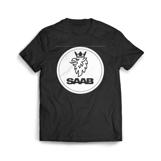 เสื้อผ้าผชเสื้อเชิ้ต Saab สีขาวS-5XL