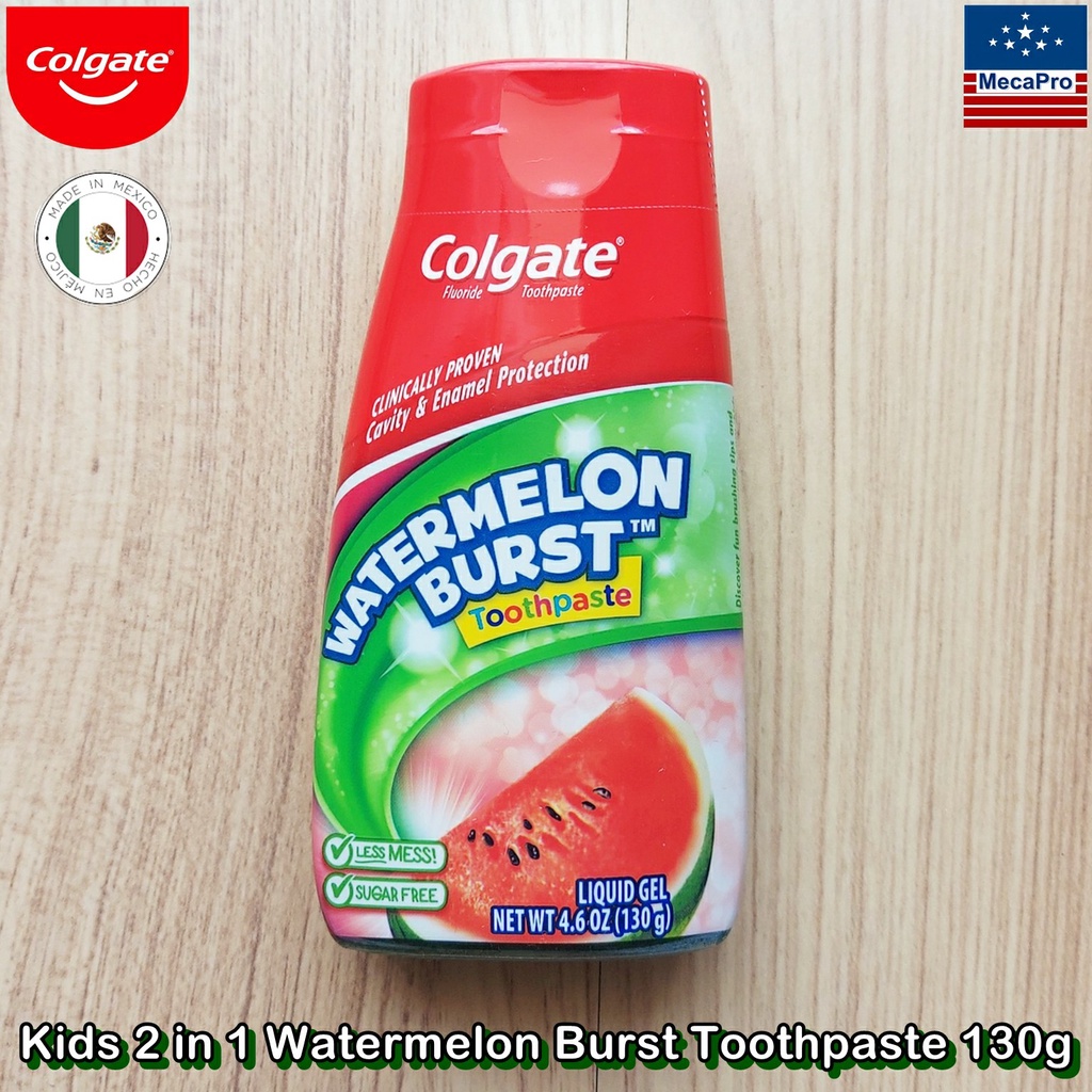 Colgate® Kids 2 in 1 Watermelon Burst™ Toothpaste 130g คอลเกต ยาสีฟัน สำหรับเด็ก รสแตงโม ยาสีฟัน + น