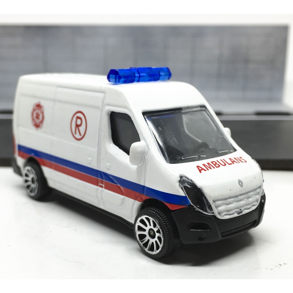 Majorette Renault Master - Ambulans R - Poland Ambulance - White Color /Wheels 5U /scale 1/66 (3 inc