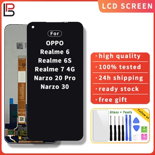 อะไหล่หน้าจอสัมผัส Lcd ดิจิไทเซอร์ แบบเปลี่ยน สําหรับ Oppo Realme 6 Realme 6S Realme 7 4G Narzo 20 Pro Narzo 30