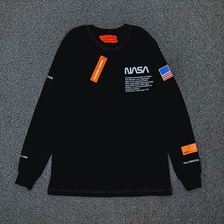 เสื้อยืดแขนยาว พิมพ์ลาย Heron PRESTON x NASA สีดํา