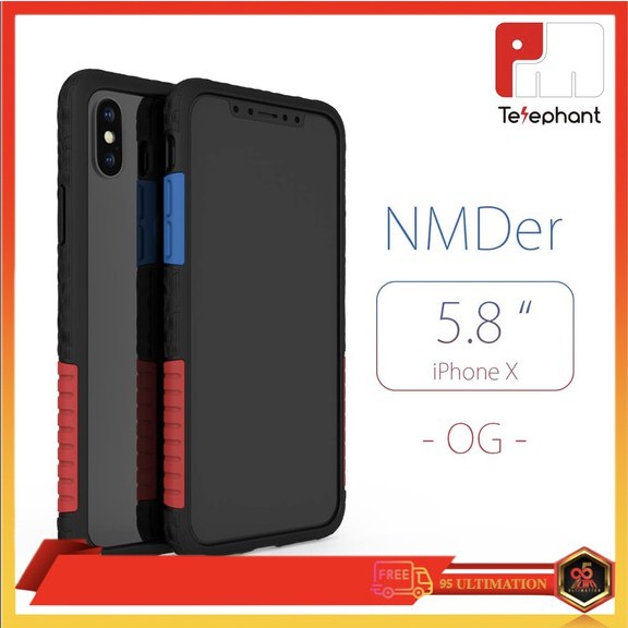 เคสกันกระแทก i X/XS ดีไซน์เฉพาะตัว จาก Telephant (พร้อมแผ่นกันรอยหลัง)