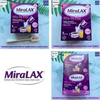 ผลิตภัณฑ์ช่วยลดอาการท้องผูก Polyethylene Glycol 3350 Powder for Solution Osmotic Laxative 10, 20 or 40 Doses - MiraLAX