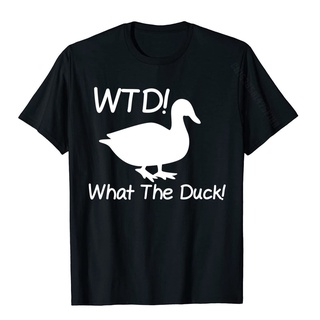 ใหม่ เสื้อยืดลําลอง ผ้าฝ้าย 100% แขนสั้น พิมพ์ลายดอกไม้ What The Duck แฟชั่นฤดูร้อน สําหรับผู้ชาย คู่รักS-5XL