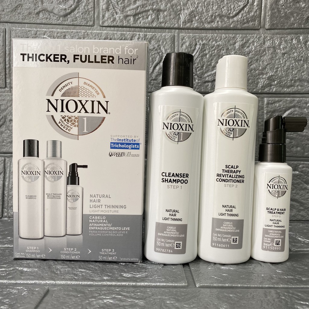 Nioxin Triakit Shampoo Set Against Hair Loss System 1 {New 2024 }