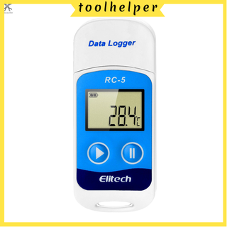 Elitech RC-5 เครื่องบันทึกข้อมูล USB 32000 จอแสดงผล LCD IP67 กันน้ำ สำหรับโซ่ข้อมูล