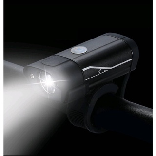 ไฟหน้าจักรยานแบบชาร์จ  018 with Warning LED Side Light and USB rechargeable Bicycle Light (Black)