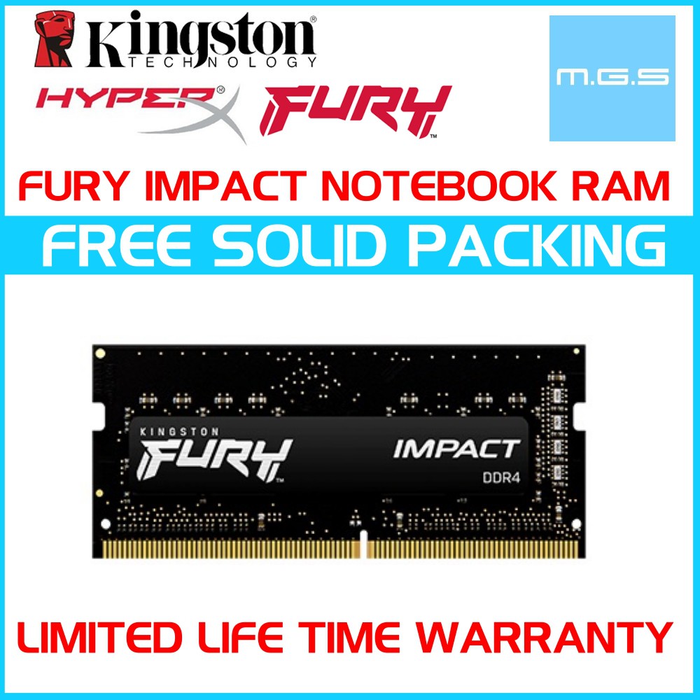Kingston RAM HYPERX FURY IMPACT RAM NOTEBOOK RAM DDR4 แรมเกมมิ่ง 4GB / 8GB / 16GB 2400/2666/2933 / 3200Mhz SODIMM