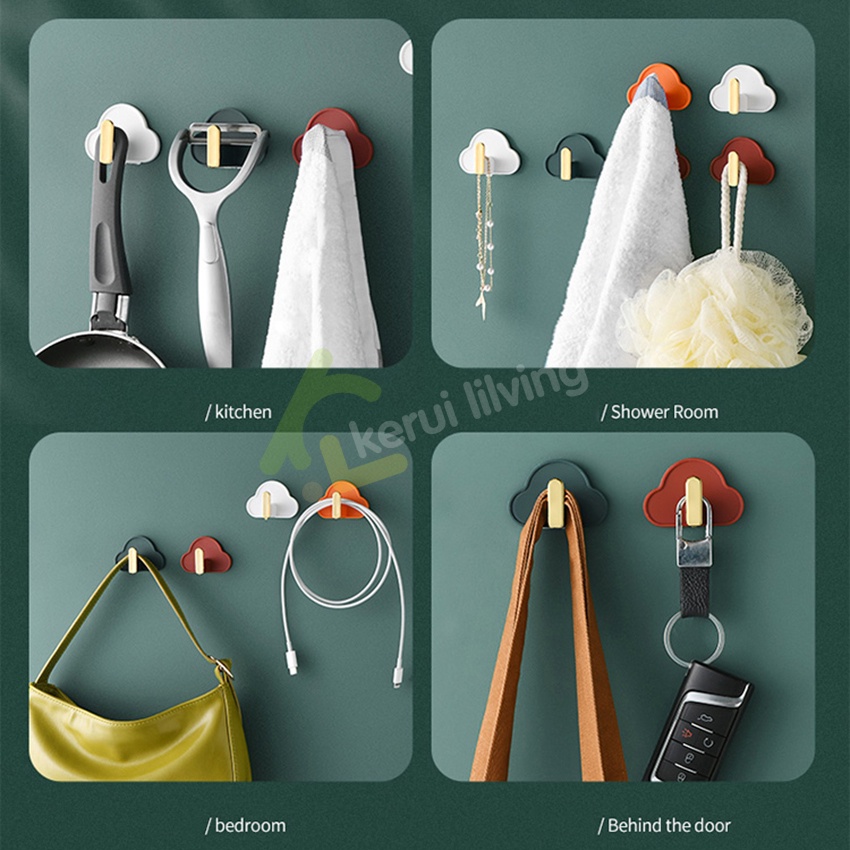 Softkiss ตะขอแปะผนัง รูปก้อนเมฆ ที่แขวนติดผนัง ตะขอแขวนในห้องน้ำ ตะขอแขวน ตะขออเนกประสงค์ ที่แขวนติดผนัง ที่แขวนของ - รูปที่ 5