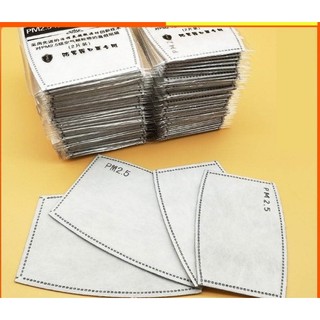 พร้อมส่ง!!  แพค 10 แผ่น  แผ่นกรองคาร์บอน 5 ชั้น PM2.5 ป้องกันฝุ่น และ เชื้อโรคได้