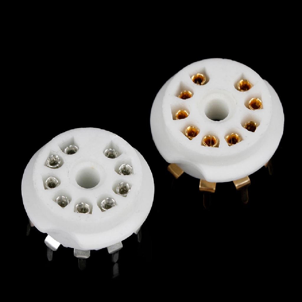 [Flashquick] 1Pc gold plated 9pin pcb ceramic tube socket valve base for 12AX7 12AU7 ECC83 Hot Sale