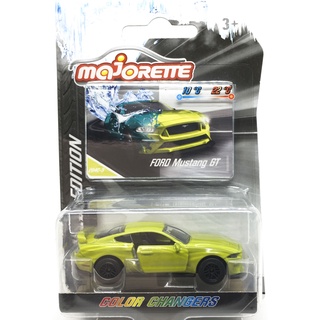 Majorette Ford Mustang GT - Color Changer Series - Green Color /Wheels D6CSB /scale 1/64 (3 inches) Package with Card