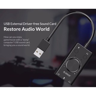 (SC2 version)ORICO Portable USB External Sound Card Microphone Earphone For Windows/Mac/Linux