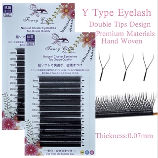 Fancy Cilia Y Type Eyelashes Extension ขนตา Y Fancy Hand Woven Mink Lashes Natural Soft Double Tips Thickness 0.07mm Y Shape Eyelashes Extension ขนตาแฟนซี fancycilia eyelash  ขนตา fancy