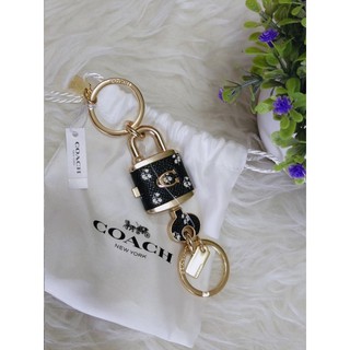 COACH LOCK AND KEY BAG CHARM KEY RING