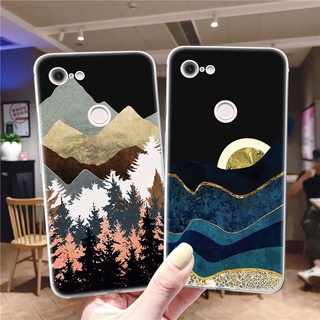 เคสโทรศัพท์มือถือซิลิโคน TPU แบบนิ่ม ลายภูมิทัศน์ สําหรับ Google Pixel 3A 3AXL 4 4A XL Google4