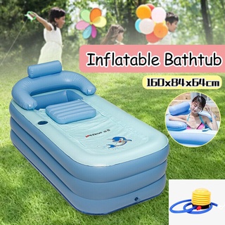 Intime อ่างสปา อ่างเป่าลม อ่างอาบน้ำ ผู้ใหญ่ Spa Bathtub Inflatable - สีฟ้า/Blue