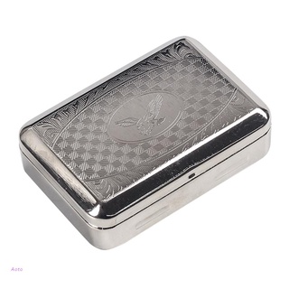 Aoto เคสบุหรี่ สเตนเลส พร้อมฝาปิด สไตล์วินเทจ อุปกรณ์ควันบุหรี่