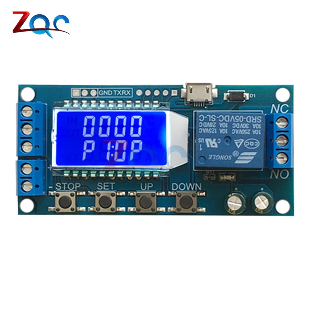 Micro USB Digital LCD Display Time Delay Relay Module DC 6-30V Control Multifunction Timer Switch Trigger Cycle Module