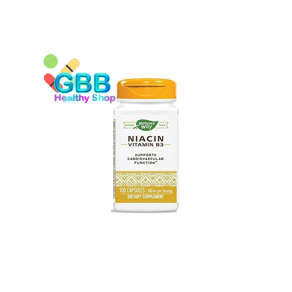 Nature's Way Niacin Vitamin B3 100 mg 100 Capsules ไนอะซิน (วิตามินบี 3