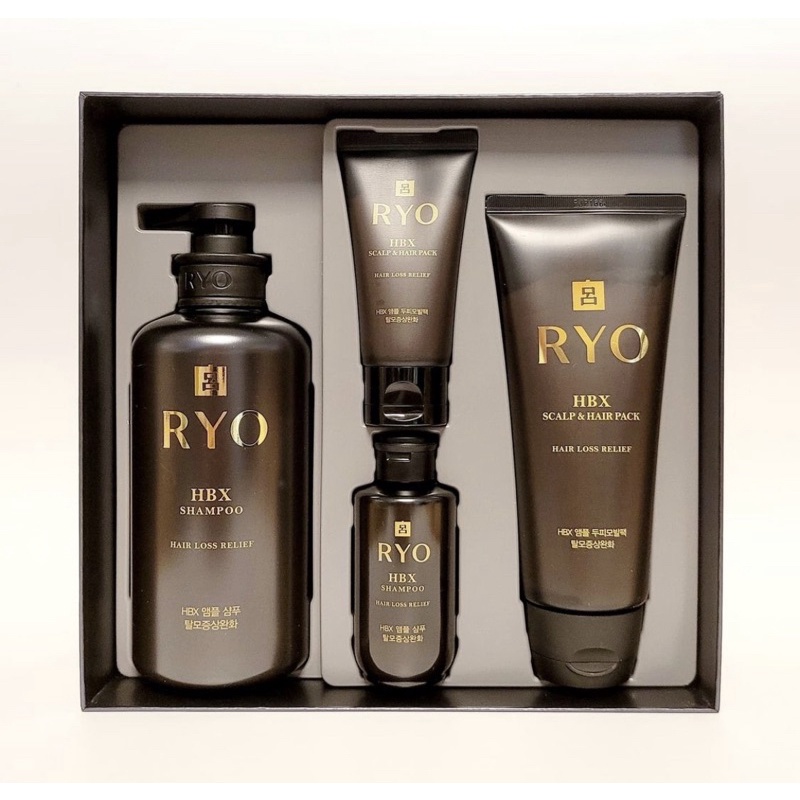 Ryo HBX Shampoo Hair Loss Relief + Rinse Set สูตร GOLD พรีเมียมผสมโสม |  Shopee Thailand