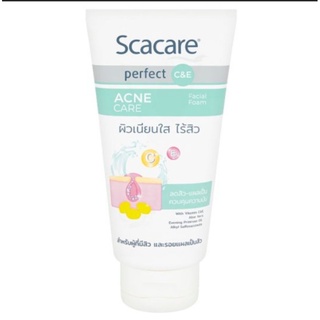 Scacare facial foam Acne care สกาแคร์ โฟมล้างหน้าสูตรปกป้องสิว พร้อมเผยผิวสุขภาพดี อ่อนโยน 100 กรัม