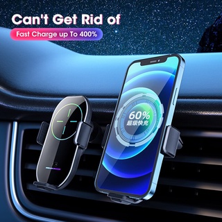 15W QI Wireless Car Charger แท่นชาร์จในรถยนต์ ที่ชาร์จไร้สายในรถ ขาตั้งโทรศัพท์ แม่เหล็ก USB เซ็นเซอร์อินฟราเรดโทรศัพท์