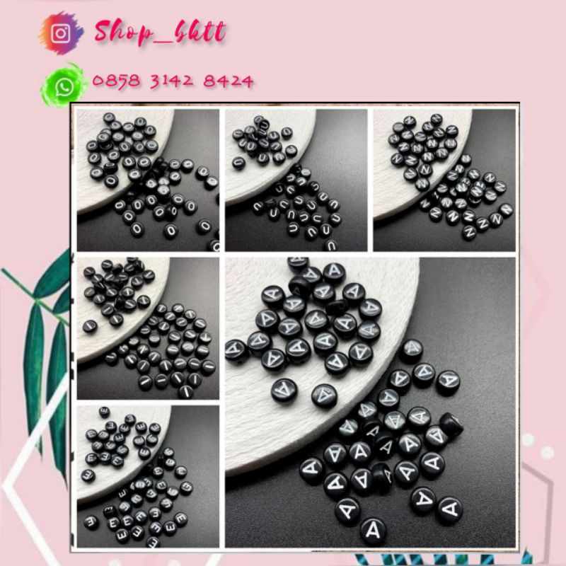 SQUARE AND ROUND LETTER BEADS RANDOM /(BOX) MUTE / MOTE / (75+ชิ้น) SHOPBKTT