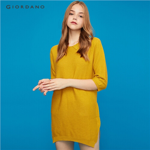 GIORDANO WOMEN Half-sleeve pullover knitted dress 93469042