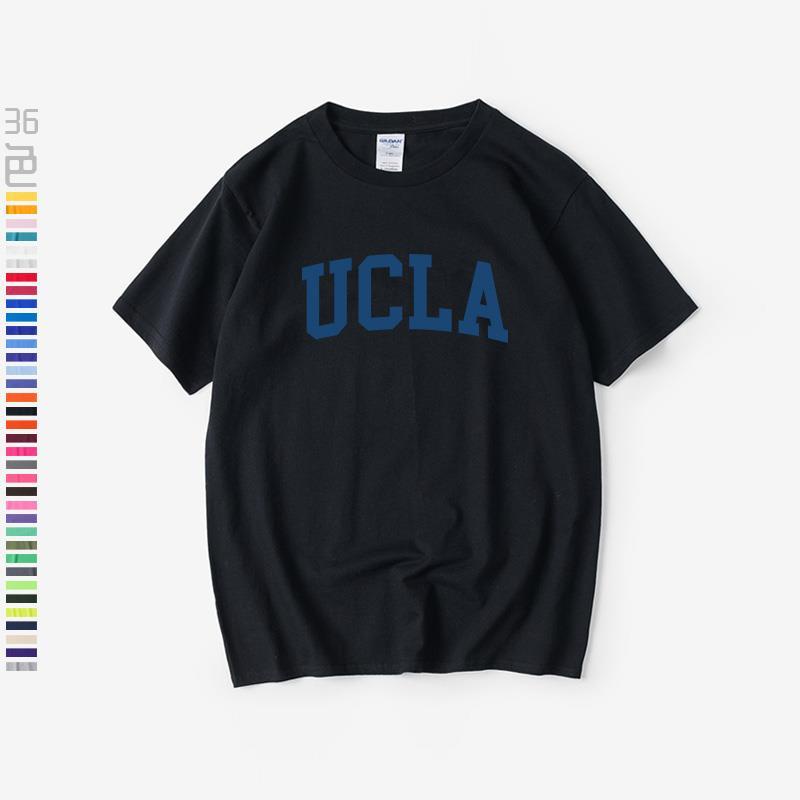 ucla University of California, Los Angeles ชุดกีฬาบาสเก็ตบอล เสื้อยืดแขนสั้น เสื้อผ้า Fresh ขนาดเล็กสำหรับผู้ชายและผู้หญ