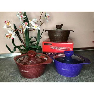 Olicookwareหม้อเคลือบ 3 ใบเถา 3สี