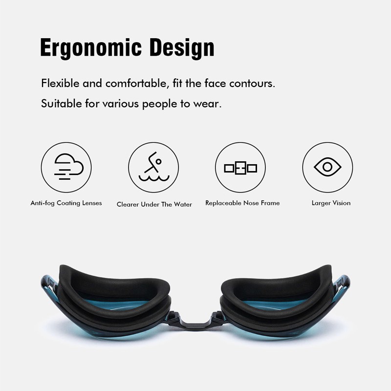 Xiaomi youpin Original Product  TS Adult swimming glasses tight waterproof and anti-fog แว่นตาว่ายน้ำ HFQO